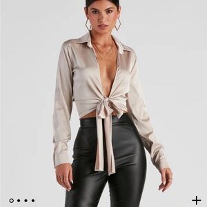 Silk top with ties
